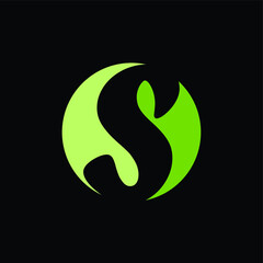 Green circle fresh design of B initial letter logo template, perfect for children, learn, typography, etc