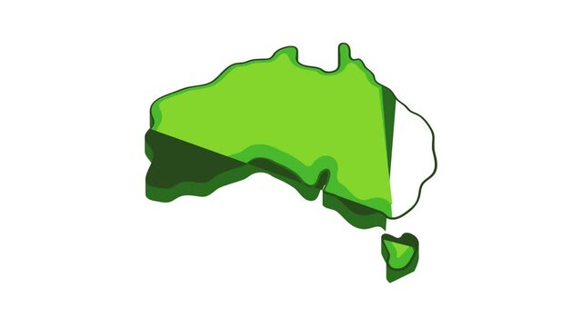 Australia map icon animation cartoon best object isolated on white background
