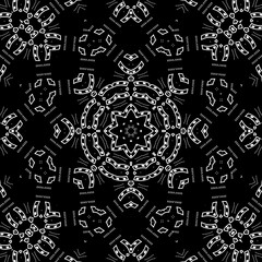 Black and white floral pattern design.