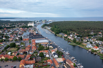 Naklejka na ściany i meble Aerial view of Åhus, Skåne
