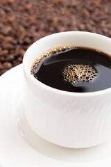 Coffee close up isolated on coffee background