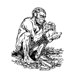 Fototapeta na wymiar Neanderthal man (Homo sapiens neanderthalensis).
