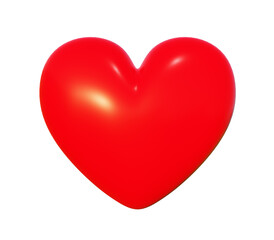 Red Heart isolated on white background, 3D illustration.