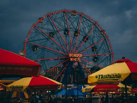 The Wonder Wheel Ferris Wheel, In Coney Island, Brooklyn, New York City