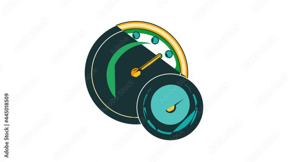 Poster large double speedometer icon animation cartoon best object isolated on white background