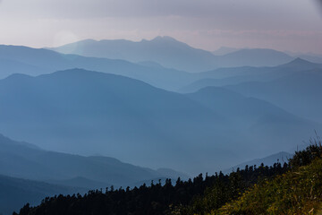 Mountain Biosphere Reserve at sunrise