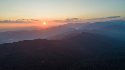 Mountain Biosphere Reserve at sunrise