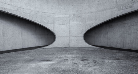 Concrete architecture. Underpass with stairs