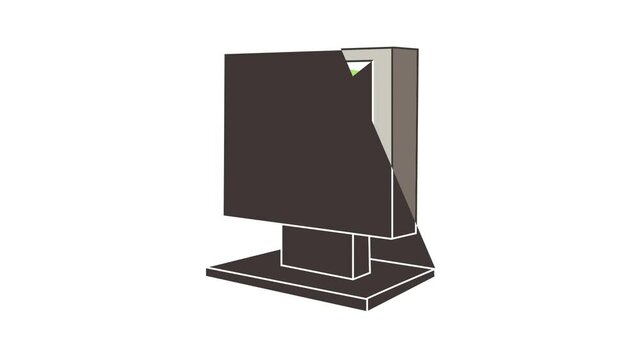 Monitor icon animation cartoon best object isolated on white background