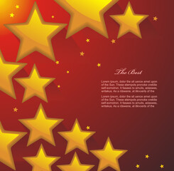 Abstract Colorful Background with 3d glass stars. Vector.