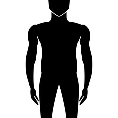 Body Silhouette of a Man Black and White Isolated Illustration