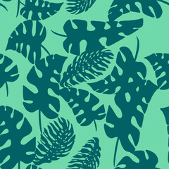 Tropical palm leaves, jungle leaves seamless vector floral pattern background, Vector print t shirt