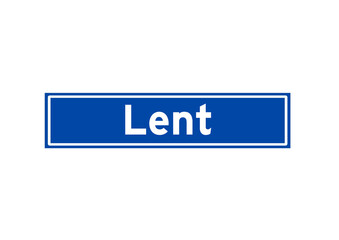 Lent isolated Dutch place name sign. City sign from the Netherlands.