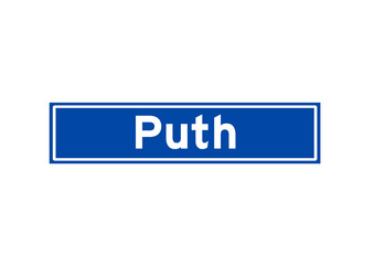 Puth isolated Dutch place name sign. City sign from the Netherlands.