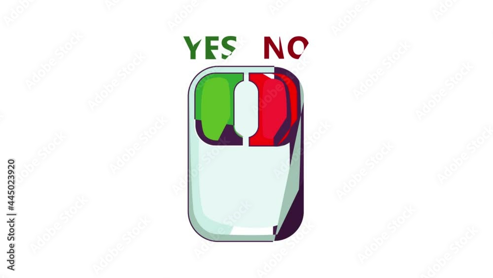 Poster computer mouse with red and green buttons icon animation cartoon best object isolated on white backg