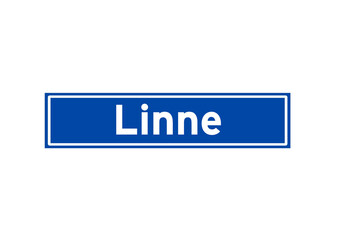 Linne isolated Dutch place name sign. City sign from the Netherlands.