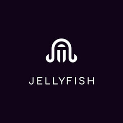 Minimalist jellyfish logo design inspiration © Deriel