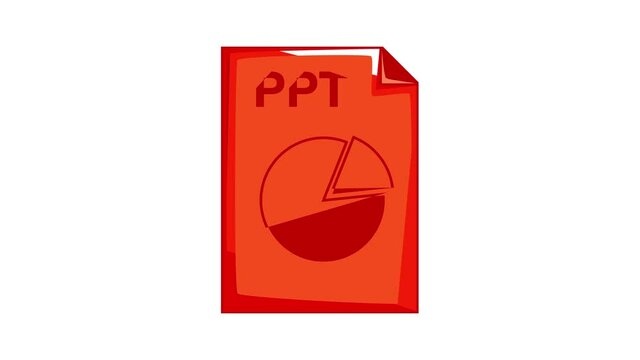 PPT file icon animation cartoon best object isolated on white background