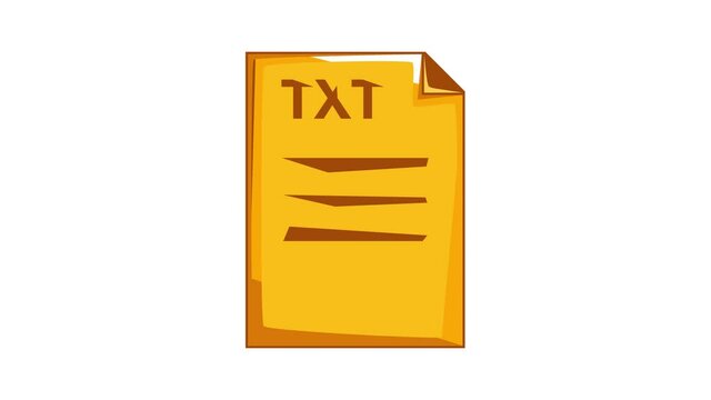 TXT file icon animation cartoon best object isolated on white background