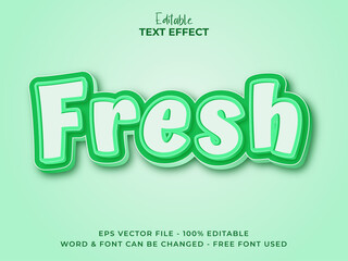 Green fresh text effect style. Editable font text effect.