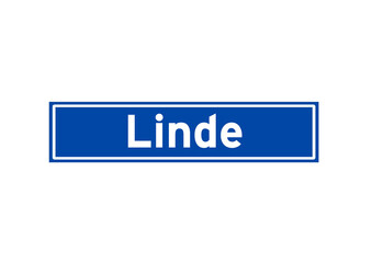 Linde isolated Dutch place name sign. City sign from the Netherlands.