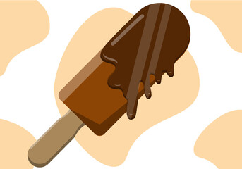 chocolate, food, vector, dessert, illustration, cream, sweet, brown, ice, ice cream, icon, cartoon, design, cold, stick, delicious, ice-cream, tasty, candy, drink, cake, cookie, cafe, caffeine, cup, c