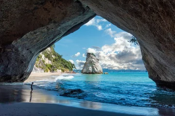 Foto op Canvas Scenic Cathedral Cove at Coromandel peninsula in New Zealand © imagoDens