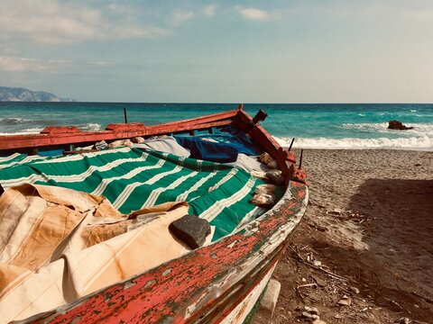 fishing boats on the beach