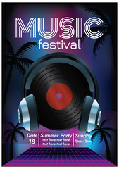 Obraz premium music festival poster for party