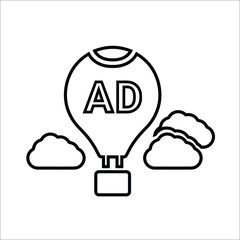 Balloon, ad line icon. Outline vector.