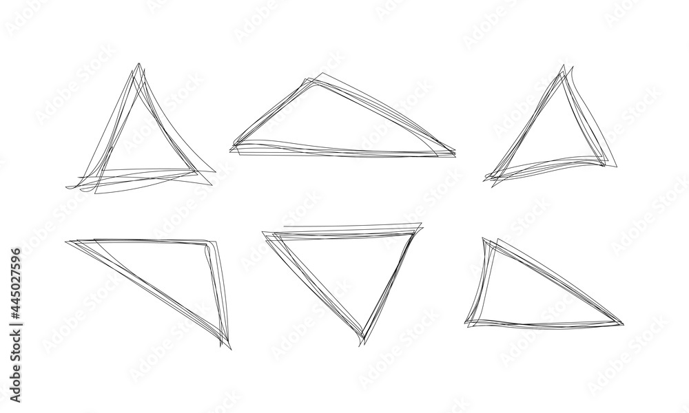 Poster Highlight triangle scribble frame - ink pen scrawl border for emphasis and highlighting text or important objects.
