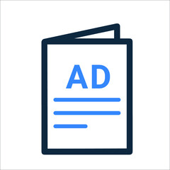 Brochure, document, paper icon. Simple editable vector illustration.