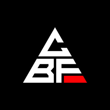 CBF triangle letter logo design with triangle shape. CBF triangle logo design monogram. CBF triangle vector logo template with red color. CBF triangular logo Simple, Elegant, and Luxurious Logo. CBF 