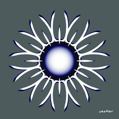 Vintage decorative black frame, stylized sun rays element. Vector design pattern illustration for tattoo.