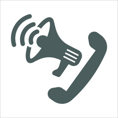 Telephone, Marketing, ad icon. Gray vector graphics.