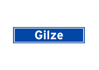 Gilze isolated Dutch place name sign. City sign from the Netherlands.