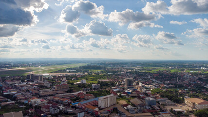 Aerial View Vientiane Capital of Laos Asia