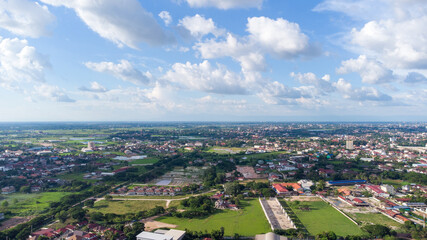 Aerial View Vientiane Capital of Laos Asia