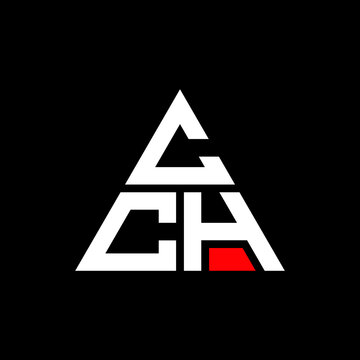 CCH triangle letter logo design with triangle shape. CCH triangle logo design monogram. CCH triangle vector logo template with red color. CCH triangular logo Simple, Elegant, and Luxurious Logo. CCH 