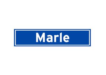 Marle isolated Dutch place name sign. City sign from the Netherlands.