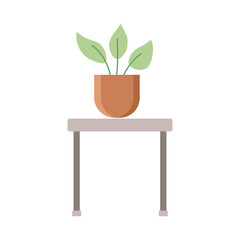 table and houseplant