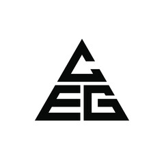 Fototapeta CEG triangle letter logo design with triangle shape. CEG triangle logo design monogram. CEG triangle vector logo template with red color. CEG triangular logo Simple, Elegant, and Luxurious Logo. CEG  obraz