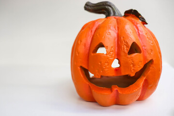 halloween pumpkin isolated on white background and space for text 