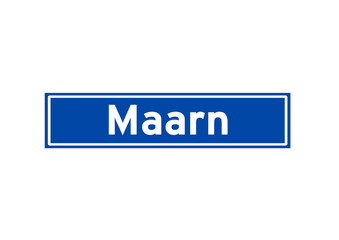 Maarn isolated Dutch place name sign. City sign from the Netherlands.