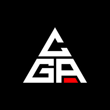 CGA triangle letter logo design with triangle shape. CGA triangle logo design monogram. CGA triangle vector logo template with red color. CGA triangular logo Simple, Elegant, and Luxurious Logo. CGA 