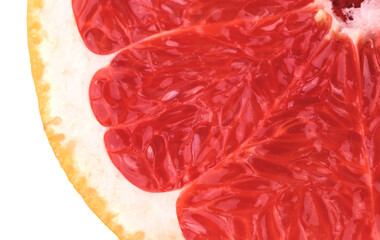 Background from round juicy red grapefruit slices. Fresh fruits.