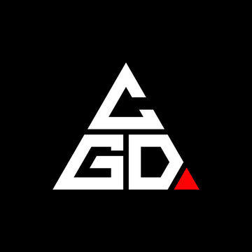 CGD triangle letter logo design with triangle shape. CGD triangle logo design monogram. CGD triangle vector logo template with red color. CGD triangular logo Simple, Elegant, and Luxurious Logo. CGD 