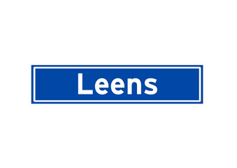 Leens isolated Dutch place name sign. City sign from the Netherlands.