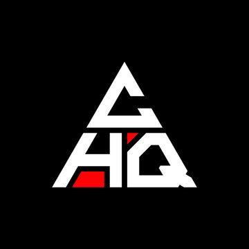 CHQ triangle letter logo design with triangle shape. CHQ triangle logo design monogram. CHQ triangle vector logo template with red color. CHQ triangular logo Simple, Elegant, and Luxurious Logo. CHQ 