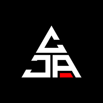 CJA triangle letter logo design with triangle shape. CJA triangle logo design monogram. CJA triangle vector logo template with red color. CJA triangular logo Simple, Elegant, and Luxurious Logo. CJA 